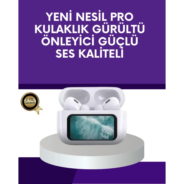 Dokunmatik Ekranlı Bluetooth Kulaklık ANC Gürültü Önleme Suya Dayanıklı