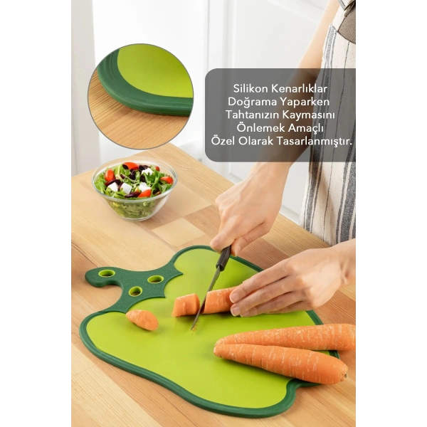 Dolma Biber Figürlü Kaydırmaz Kesme Tahtası Doğrama Panosu