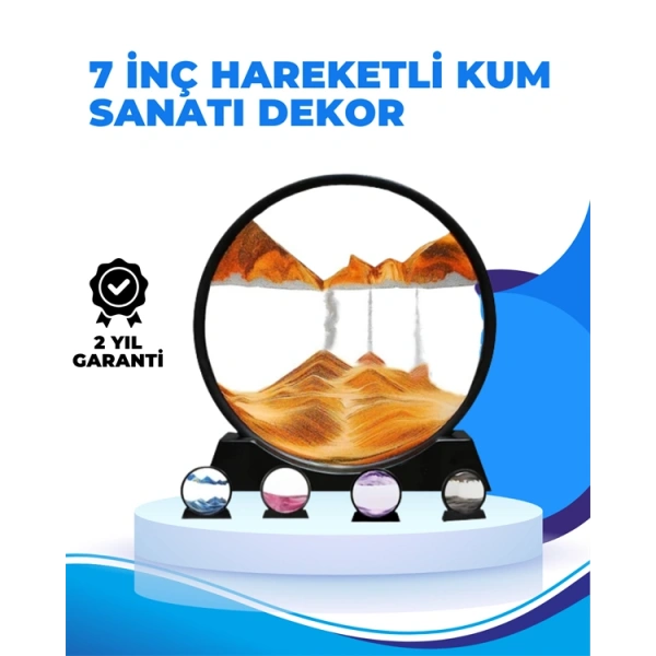 Döndürülebilir Dinamik Kum Tablosu – Stres Giderici, Yüksek Kaliteli Cam ve Doğal Kum ile Sanatsal Masa Dekoru