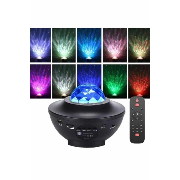 Dönen Işıklı Disko Topu Projektör Müzik Çalarlı Disco Speaker