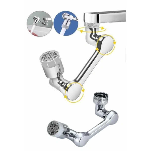 Dönen Musluk Başlığı 1080 Derece Ayarlanabilir Filtreli Sprey Uç