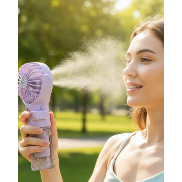 Dönen Su Sisli El Fanı – 4 Kademeli Rüzgar, Şeffaf Su Haznesi, Sessiz Çalışma