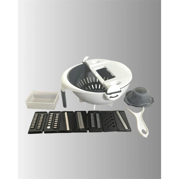 Döner Mekanizmalı Rende Bıçaklı Sebze Dilimleyici Seti