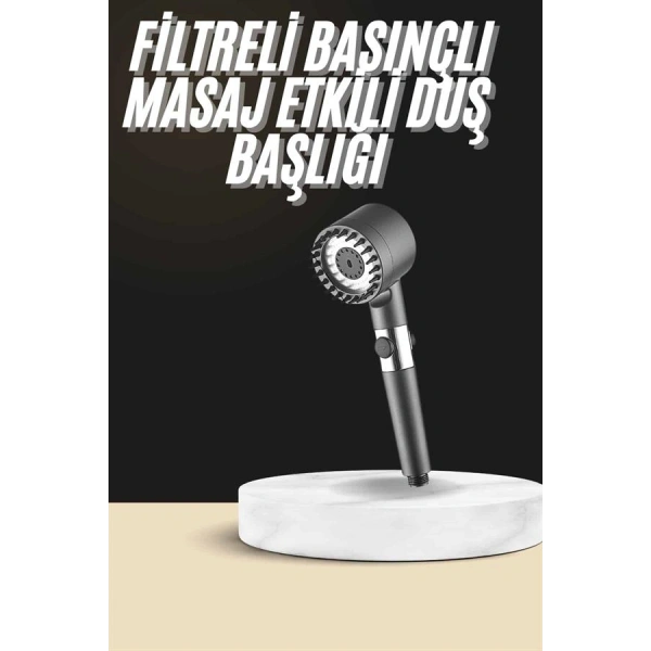 Duş Başlığı Profesyonel Masaj Başlıklı 3 Modlu Yeni Nesil Masaj Uçlu Su Tasarruflu