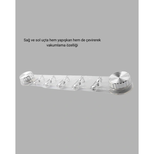 Duvar Tipi Vakumlu Askılık Şeffaf Orta Tasarımlı