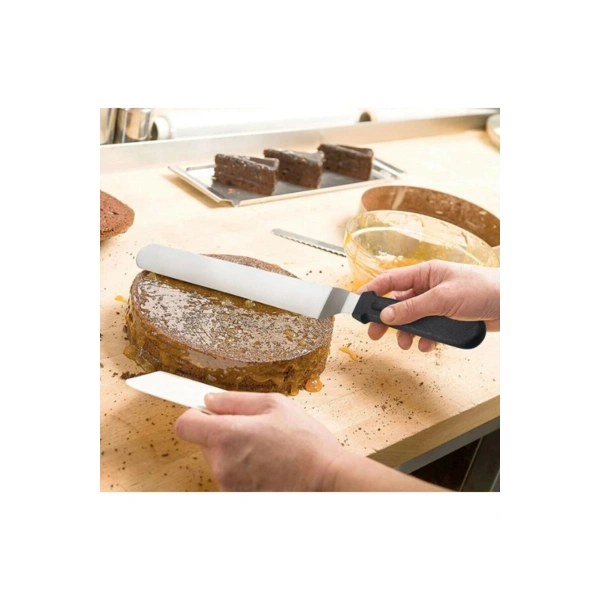 Eğik Pasta Sıvama Spatulası Metal 33 Cm