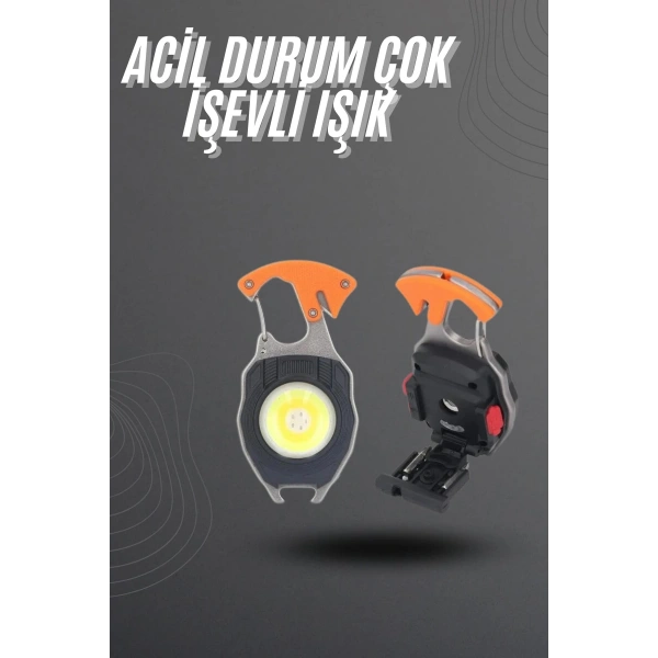 El Feneri LED Anahtarlık Çok Fonksiyonlu Mini Çakmak Özellikli