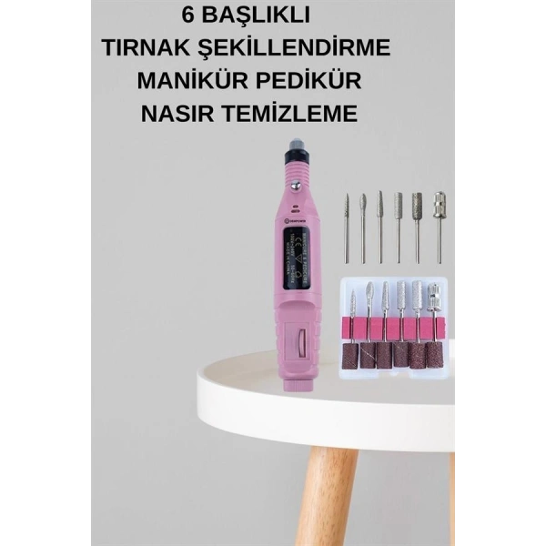 Elektrikli Manikür Pedikür Seti İkili Set 17 Parça Tırnak Bakımı Nasır Temizleme Tırnak Şekillendirme