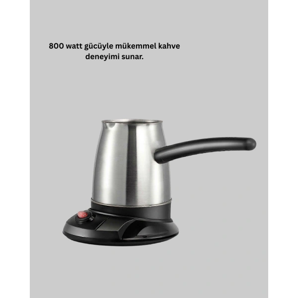 Elektrikli Türk Kahvesi Cezvesi 800W Kablosuz Döner Tabanlı
