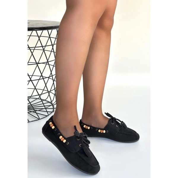 Elora Siyah Süet Babet