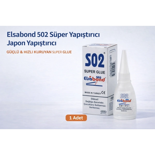 Elsabond 502 Süper Yapıştırıcı Japon Yapıştırıcı 20g Güçlü Hızlı Kuruyan Super Glue 1 Adet