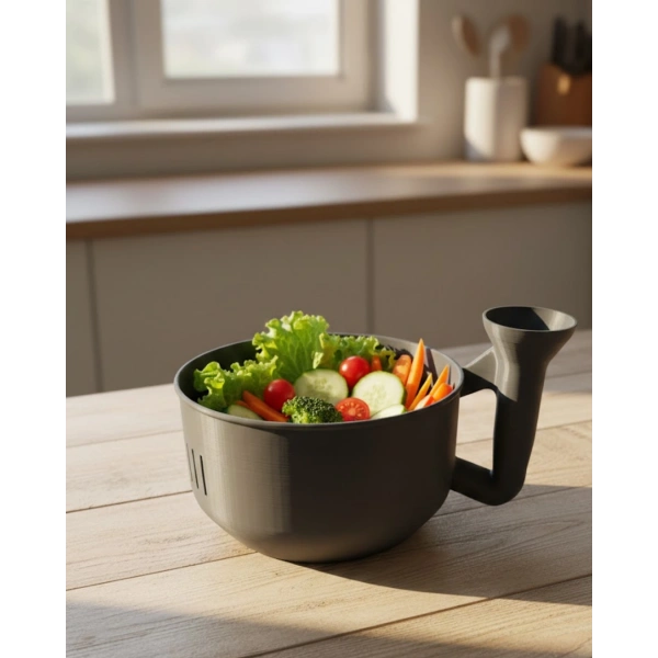 Ergonomik Saplı Sebze Süzgeçli Yıkayıcı Çok Amaçlı Mutfak Ürünü