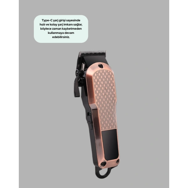 Erkek Bakım Makinesi – LCD Ekranlı 7000RPM Şarjlı Saç ve Sakal Kesme Cihazı