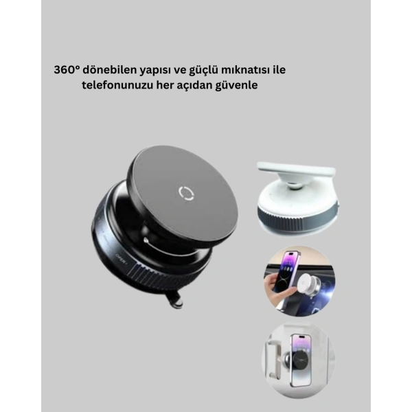 Evrensel Manyetik Araç Telefon Tutucu 360° Döner Başlık