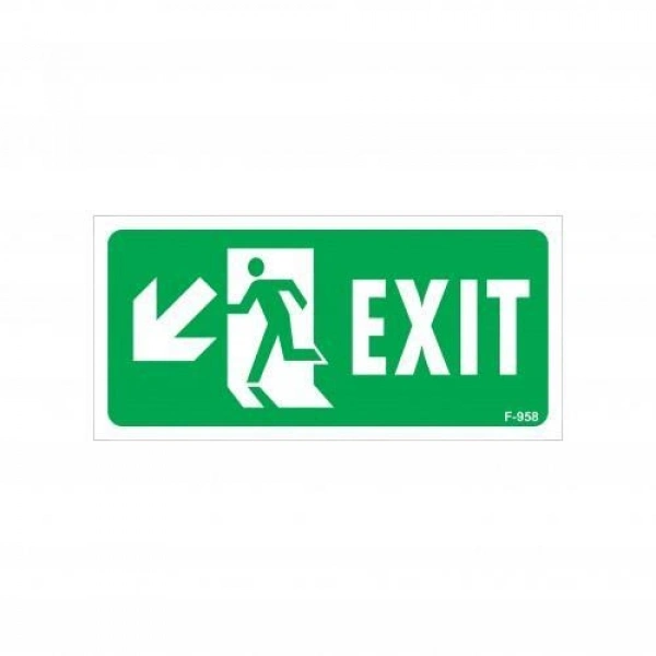 Exit Sol Aşağı Uyarı Levhası 17,5x25 KOD:958