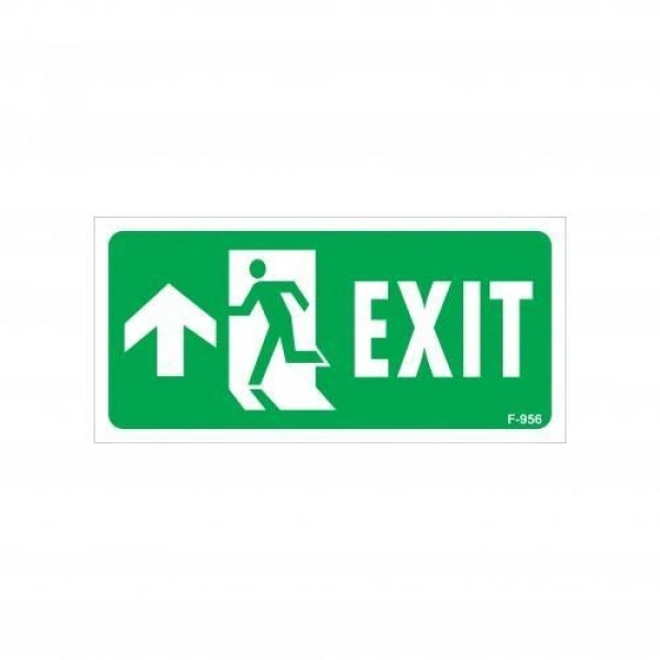 Exit Yukarı Sol Ok İşaretli Uyarı Levhası 17,5x25 KOD:956