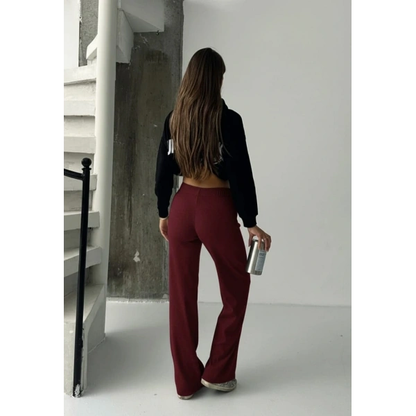 Fit comfort bej salaş pantolon bordo A6011