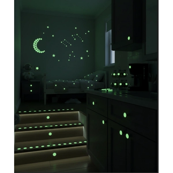 Fosforlu Etiket Karanlıkta Işık Veren Yıldız Tozu Etiketleri