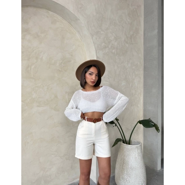 Gabardin kumaş şort