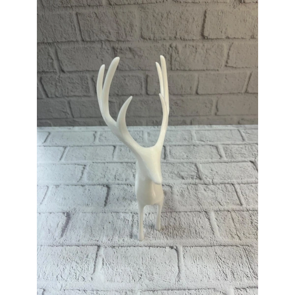 Geyik Figürü Beyaz Modern Salon ve Raf Dekoru