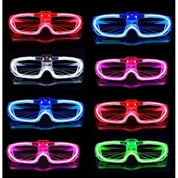 Glow Model 3 Farklı Fonksiyonlu Işıklı Parti Gözlüğü Karışık Renk 12 Adet