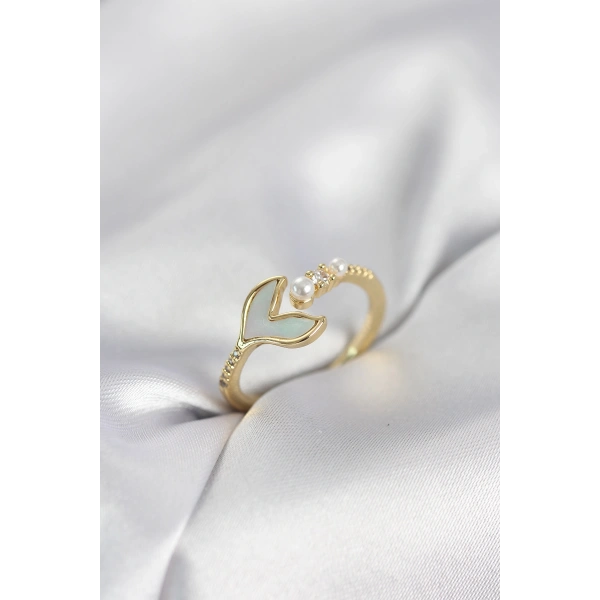 Gold Renk Balık Kuyruğu Model Kadın Yüzük