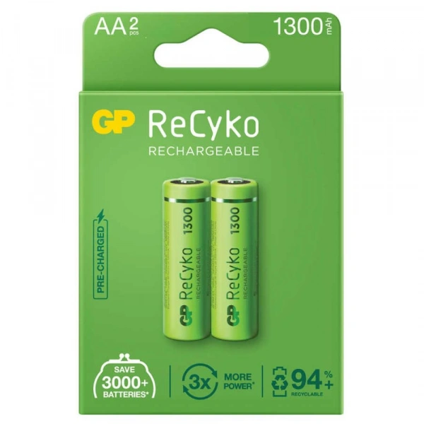 GP ReCyko 1300mAh AA Şarj Edilebilir Kalem Pil 2lİ Paket