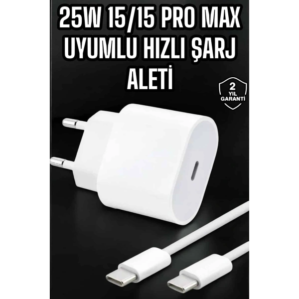 Güç Adaptörü ve Kablosu Şarj Aleti 15/15 Pro Max Uyumlu Hızlı Şarj