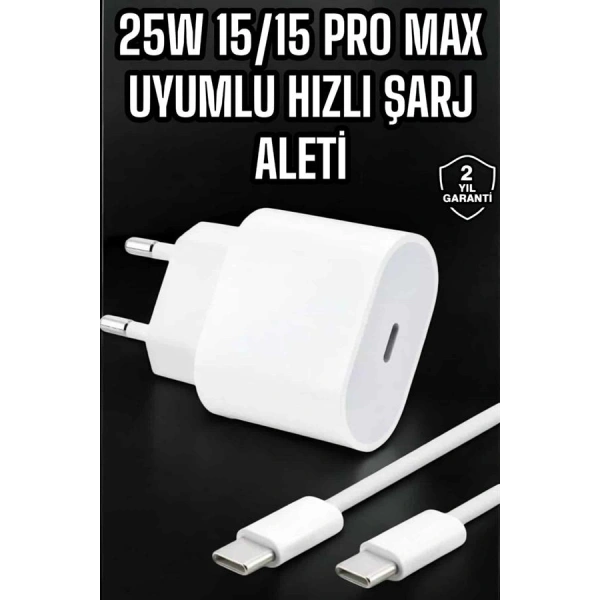 Güç Adaptörü ve Kablosu Şarj Aleti 15/15 Pro Max Uyumlu Hızlı Şarj