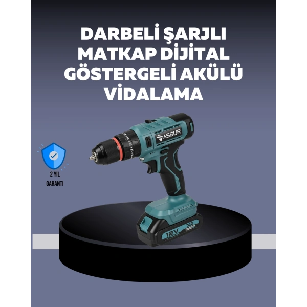 Güçlü Şarjlı Matkap Vidalama Çift Batarya