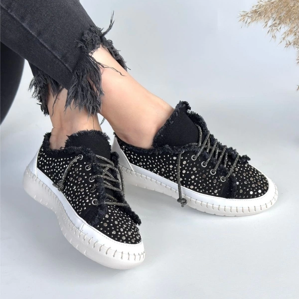 Guji Siyah Kot Bağcıklı Spor Ayakkabı