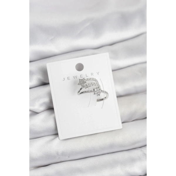 Gümüş Renk Zirkon Taşlı Yıldız Model Kıkırdak Earcuff Küpe