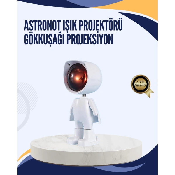 Gün Batımı Efekti Sunan Astronot LED Masa Lambası