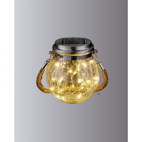 Güneş Enerjili Cam Sarkıt Bahçe Balkon Teras Aydınlatma 30 LED