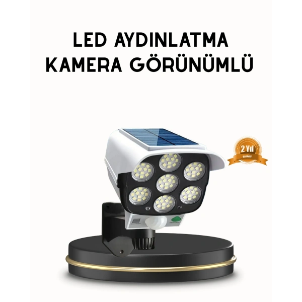 Güneş Paneliyle Şarj Olan Hareket Sensörlü Dış Mekan Güvenlik Lambası Ayarlanabilir