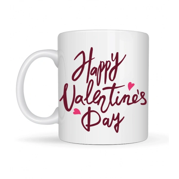 Happy Valentine’s Day Baskılı Porselen Kupa Model 2 – Sevgililer Günü Özel Tasarım