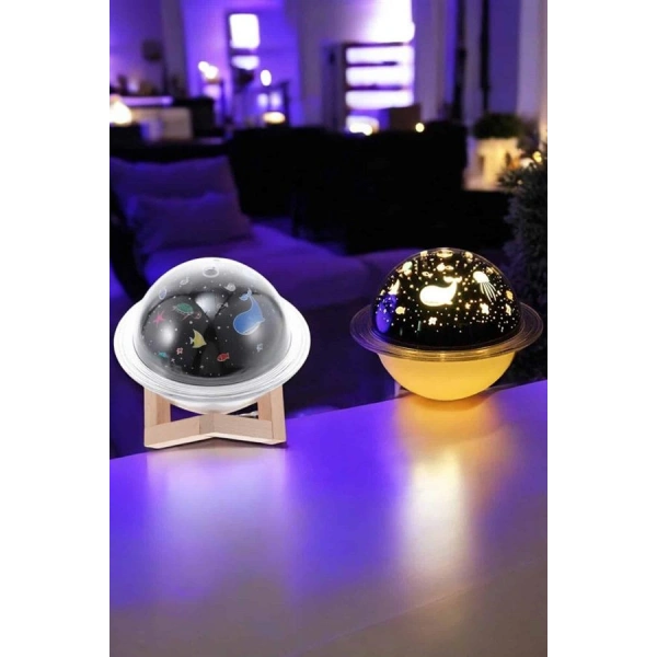 Hava Nemlendirici Masa ve Gece Lambası USB Projeksiyon Aromaterapi