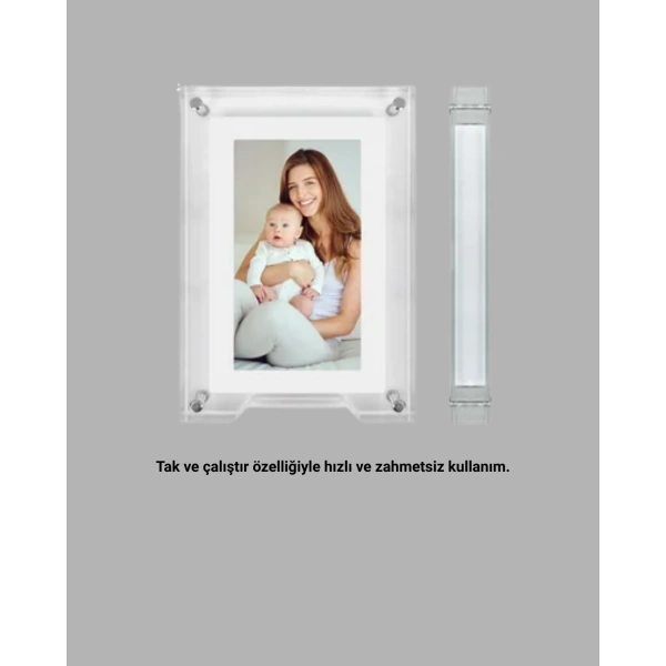 Hediyelik Dijital Çerçeve – 7 İnç IPS Ekranlı, 4GB Hafızalı, Hoparlörlü