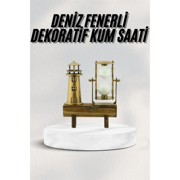 Hediyelik Kum Saati Retro Dekoratif Deniz Feneri Kum Saati