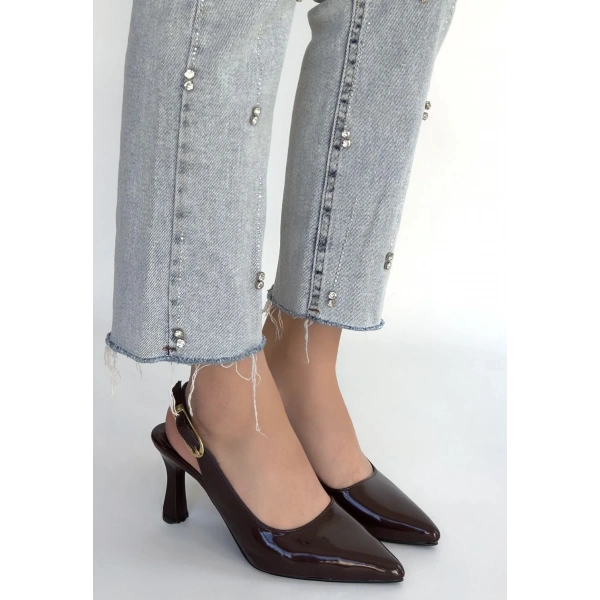 Hies Kahverengi Rugan Topuklu Ayakkabı