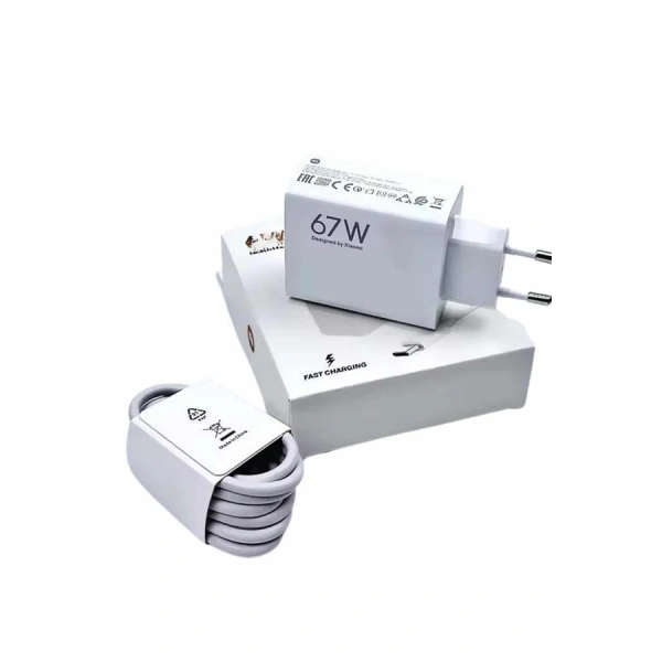 Hızlı Şarj Aleti Adaptörü Kablo Seti 67W Uzun Ömürlü Beyaz