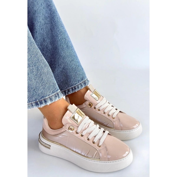 Hley Bej Rugan Paraşüt Detaylı Bağcıklı Spor Ayakkabı