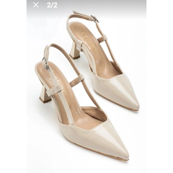 Hoost Bej Rugan Topuklu Ayakkabı