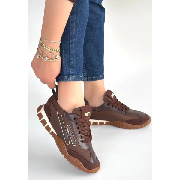 Huer Kahverengi Nubuk Bağcıklı Spor Ayakkabı