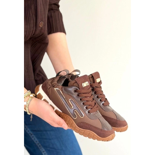 Huer Kahverengi Nubuk Bağcıklı Spor Ayakkabı