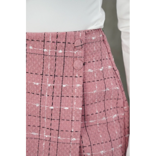 İki düğmeli şort etek pembe h26414