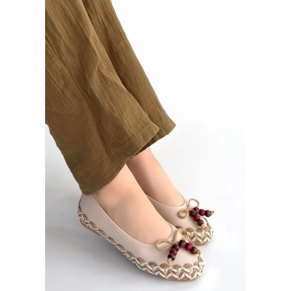 Ilwe Bej Cilt Babet Ayakkabı