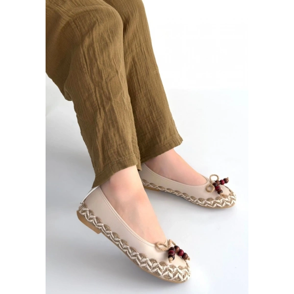 Ilwe Bej Cilt Babet Ayakkabı