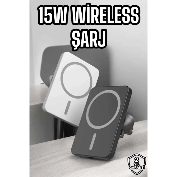 İOS Uyumlu Manyetik Tasarım Magsafe İphone 12/13/14/15 araç şarjı