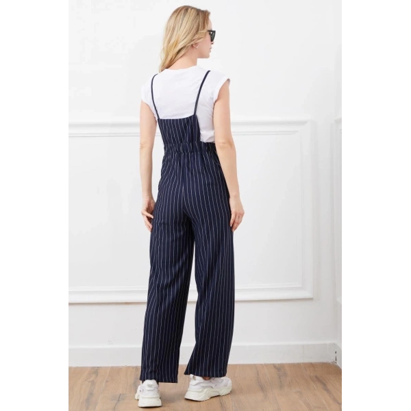 İp askılı beli lastikli tulum